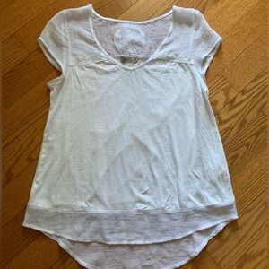 Lucky Brand "Live in Love" White Ladies Top  Size MEDIUM